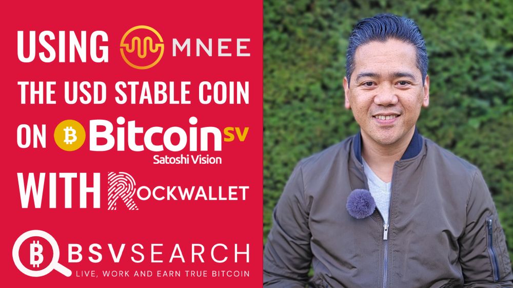 Using MNEE, the USD stable coin on Bitcoin Satoshi Vision (BSV) with RockWallet
